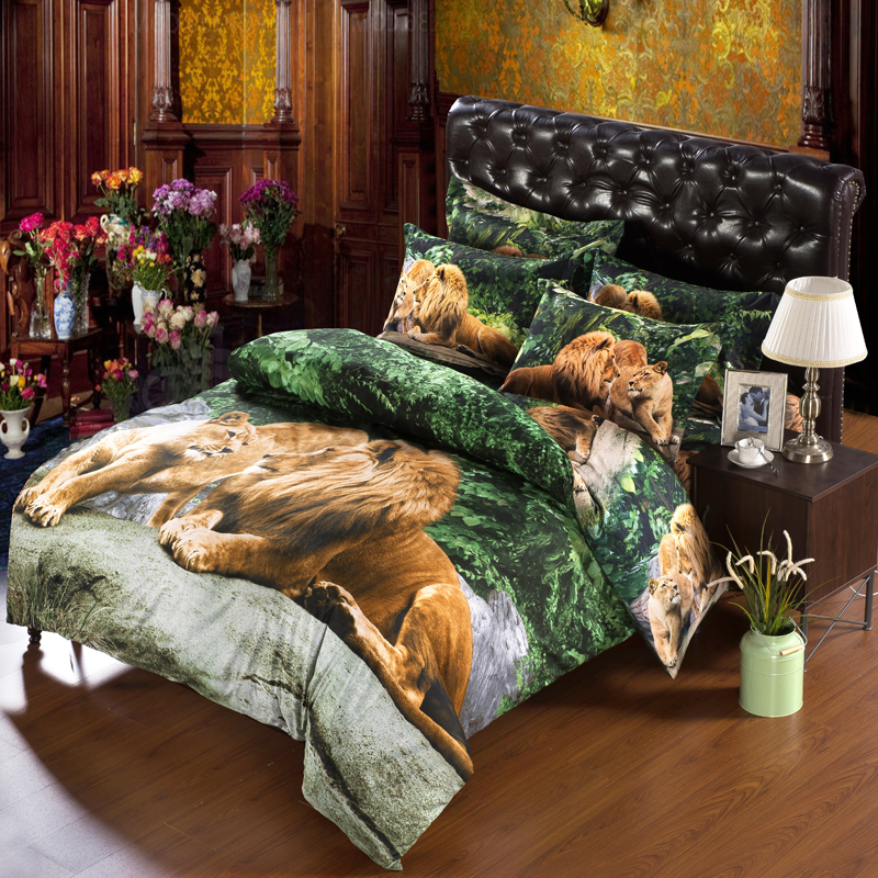 Queen Green & Tan Lions